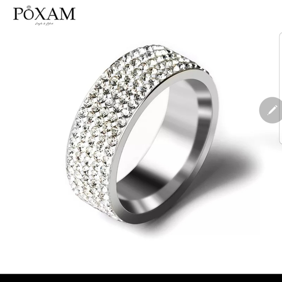 New modern white Crystal silver/gold Plated ring - Picture 4 of 4